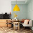 Oxford LED Studio Pendant Light, 500-Buttery Yellow, Rust Cloth Cord