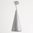 12" Isos LED Cone Studio Pendant Light, 975-Galvanized, Standard Black Cord
