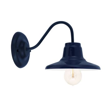 Mini Eclipse Wall Sconce, 705-Navy, G38 Mini Gooseneck Arm | Shown with Nostalgic Edison Bulb