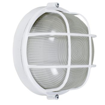 Anchorage Bulkhead Wall Mount Light Fixture Large Size, 200-White Finish