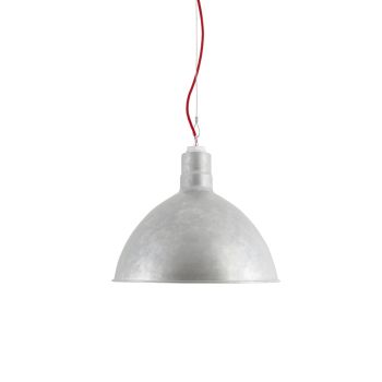 16" Wilcox Studio Light, 975-Galvanized, CSR-Red Cloth Cord