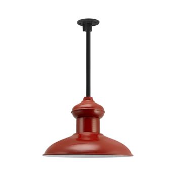 16" Chestnut, 400-Barn Red, Mounting in 100-Black, Heavy Duty Stem Mount Canopy