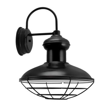 16" Chestnut Wall Sconce, 100-Black, Wire Cage
