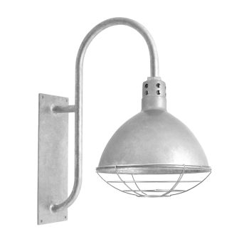 14" Wilcox Vented, 975-Galvanized, Circle Vents, Wire Cage, G19 Gooseneck Arm