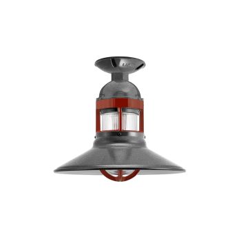 12" Wallaby, 805-Charcoal Granite, Guard in 400-Barn Red, RIB-Ribbed Glass