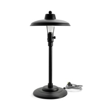 12" Marathon Retro Desk Lamp, 106-Matte Black, CSBW-Black & White Cloth Cord