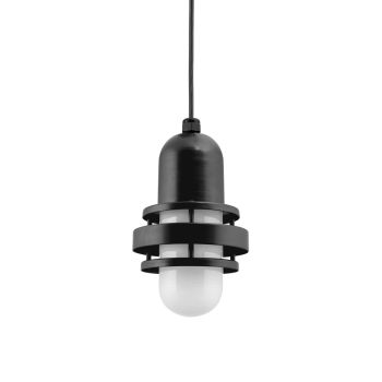 Brewster LED Pendant Light, 106-Matte Black, FST-Frosted Glass, SBK-Standard Black Cord