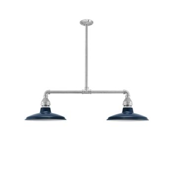 Marathon SoHo 2-Light Chandelier, 705-Navy, Mounting in 975-Galvanized, 36" Stem