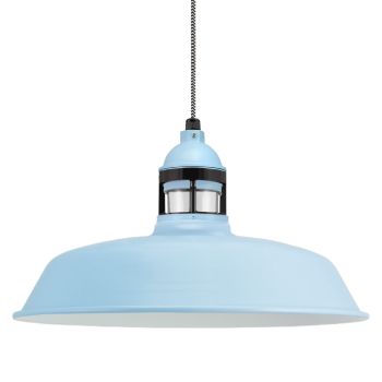18" Sydney, 715-Delphite, Guard in 200-White, CLR-Clear Glass, CSBW-Black & White Cloth Cord