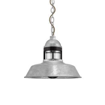 12" Sydney, 975-Galvanized, Guard in 100-Black, CLR-Clear Glass, CSBG-Black & Gold Cloth Cord