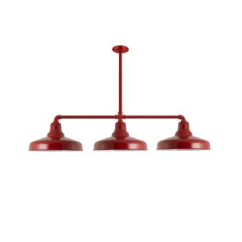 Union 3-Light, 400-Barn Red, 18" Arms, 18" Stem