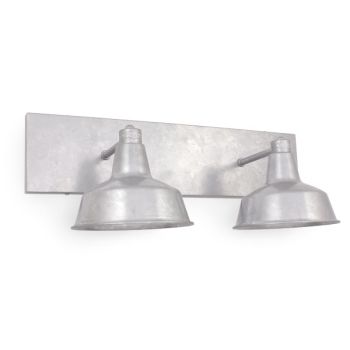 Austin Double Straight Arm Vanity Light, 975-Galvanized