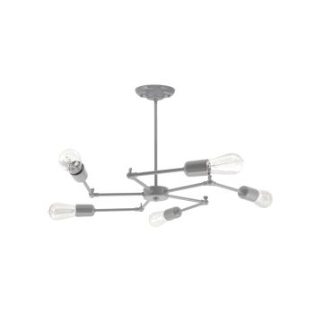 Ellis Adjustable Arm Chandelier, 800-Industrial Grey, Nostalgic Edison 1890 Era Bulbs