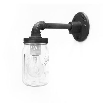 Rowland Ball Jar Sconce, Edison Style 1890 Era 40W Bulb