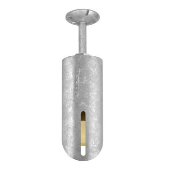 Milan LED Stem Mount Pendant, 975-Galvanized, Single Standard Slot, HCR-Honey Crackle Glass