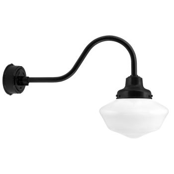 Primary Schoolhouse LED, Large Glass, No Stripe, Fitter in 100-Black, G22 Gooseneck Arm in 100-Black