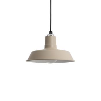 14" The Original™, 607-Taupe, Standard Black Cord | Shown with LED Clear G40 250 Lumen Bulb