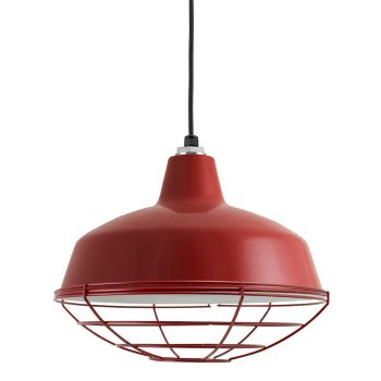 16" Avalon LED, 400-Barn Red, Wire Cage, CSB-Black Cloth Cord