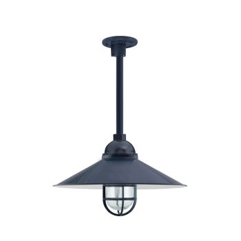 18" Syracuse LED, 705-Navy, CGG-Standard Cast Guard, RIB-Ribbed Glass, Heavy Duty Canopy