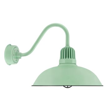 20" Gridiron, 355-Porcelain Jadite, Heat Sink in 355-Jadite, G15 Gooseneck Arm in 355-Jadite, CGG-Standard Cast Guard in 150-Black, CLR-Clear Glass