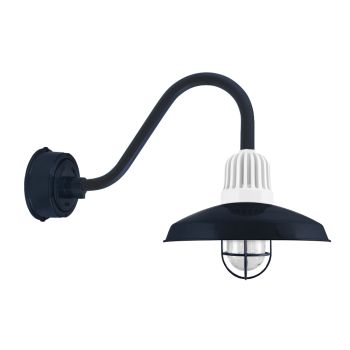 16" Goalie, 705-Navy, Heat Sink in 200-White, G15 Gooseneck Arm in 705-Navy, WGG-Wire Guard, CLR-Clear Glass