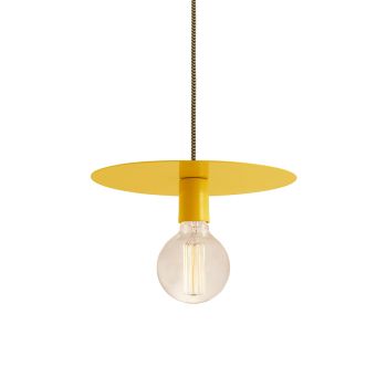 12" Ellington, 500-Buttery Yellow, CSBG-Black & Gold Cloth Cord, Shown with Nostalgic Edison 40W G30 Bulb
