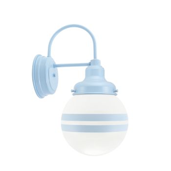 Round LED Schoolhouse Sconce, 715-Delphite Blue, Opaque Glass