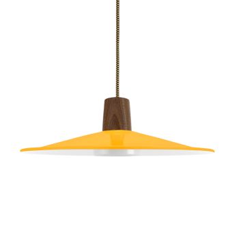 15" Conoco LED, 570-Sunflower, Walnut Wood, CSBG-Black & Gold Cloth Cord, Flat Lens