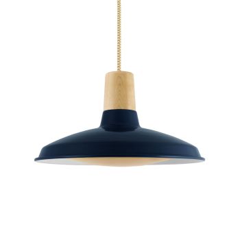 14" Marathon LED, 705-Navy, Ash Wood, CSGW-Gold & White Cloth Cord