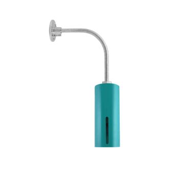 Large Venice Cylinder Gooseneck Light, 390-Teal, Single Standard Slot, G12 Gooseneck Arm, 975-Galvanized