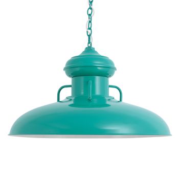 30" Laramie LED, 390-Teal, CSW-White Cloth Cord