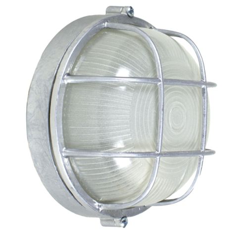 Anchorage Bulkhead Wall Mount Light Fixture Large Size, 975-Galvanized Finish