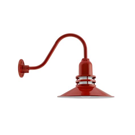 14" Cherokee LED, 400-Barn Red, FST-Frosted Glass, G11 Gooseneck Arm