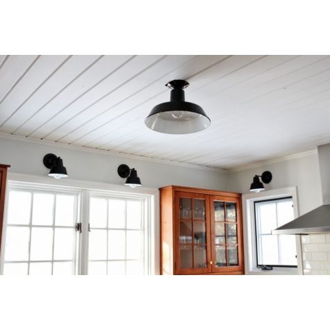 Barn Light Mini Artesia Wall Sconces, 6" Shade, 975-Galvanized G33 Straight Arm (Shown with 12" Sky Chief Stem Mount Light, Flush Mount) | Customer Submission