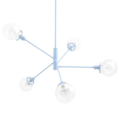 Bubble 5-Light Chandelier, 715-Delphite PTMP, Clear Globes