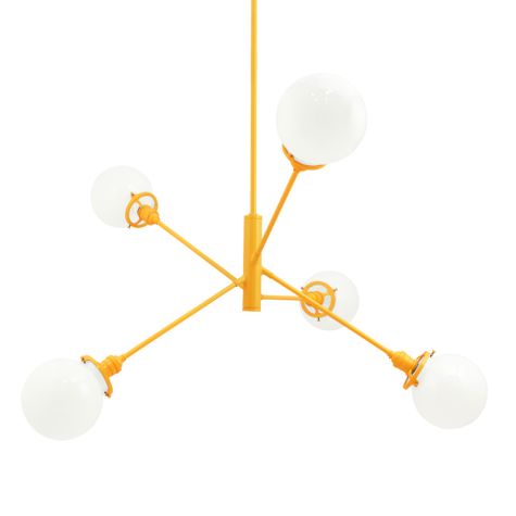 Bubble 5-Light Chandelier, 570-Sunflower, White Globes
