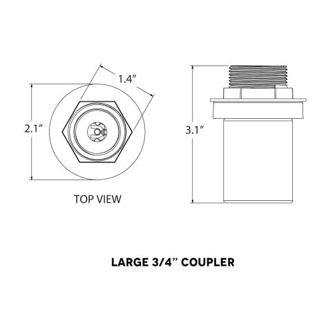 Large 3/4" Coupler Dimensions