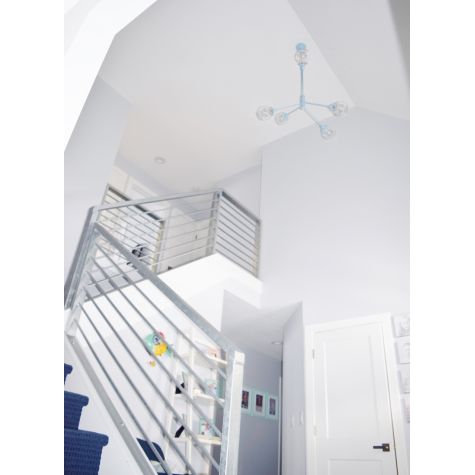 Bubble 5-Light Chandelier, 715-Delphite PTMP, Clear Globes, 36" Stem | Courtesy of Customer