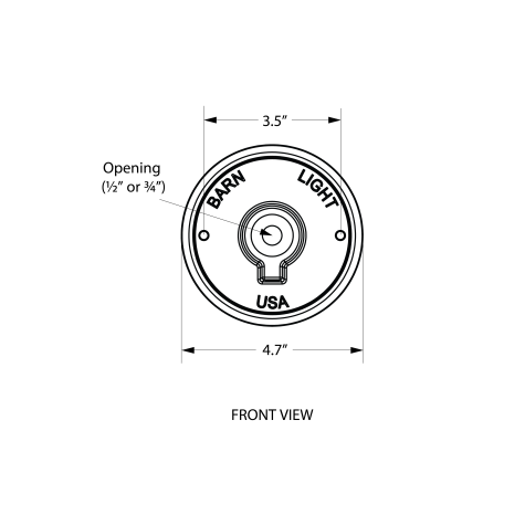 Gooseneck Arm Wall Backing Plate Dimensions (Front View)
