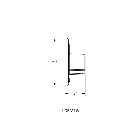 Gooseneck Arm Wall Backing Plate Dimensions (Side View)
