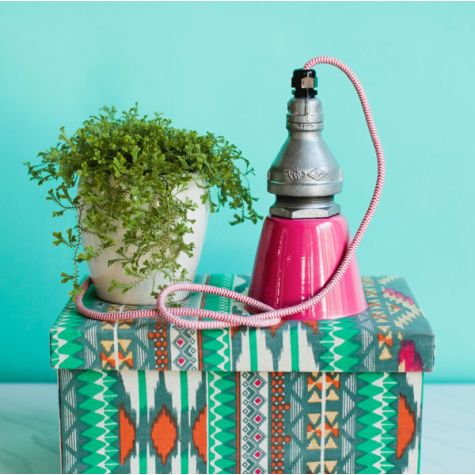 Lafayette SoHo Pendant, 490-Magenta, CRZ-Red Chevron Cloth