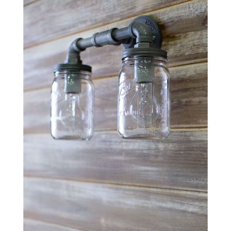 Westerfeld 2-Light Ball Jar Sconce, Edison Style 1890 Era 40W Bulbs