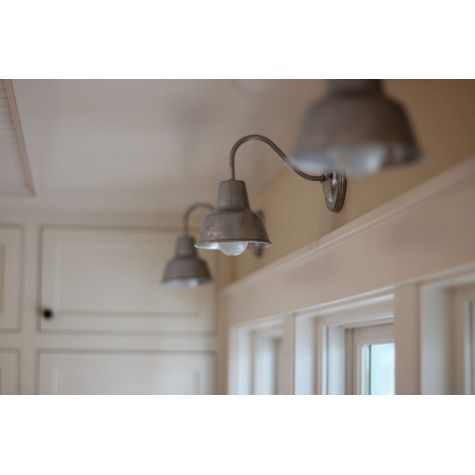 Barn Light Mini Artesia Sconce, 975-Galvanized, G33 Mini Gooseneck Arm | Photo Courtesy of Homeowner