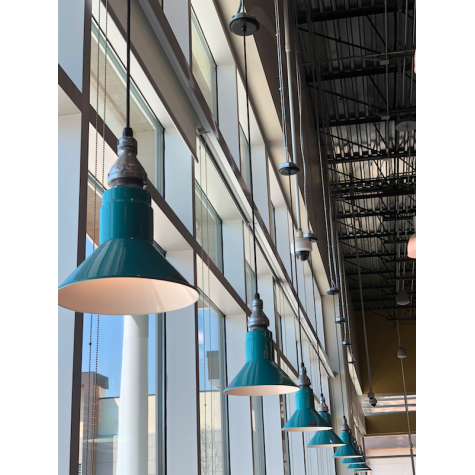 Canal Street SoHo Pendant, 390-Teal, SBK-Standard Black Cord