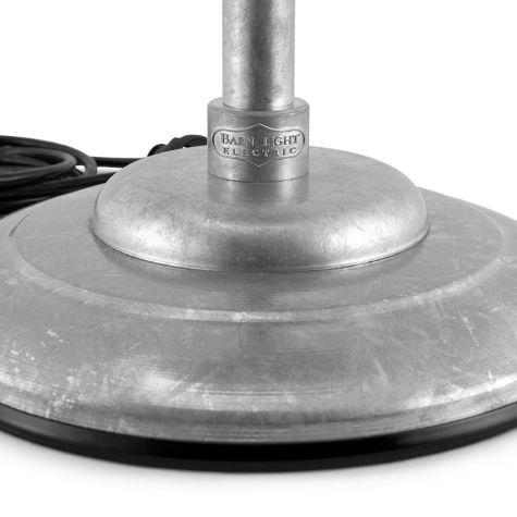 Aero Retro Desk Lamp, 12" Shade, 975-Galvanized, 12” Stem, Standard Black Cord