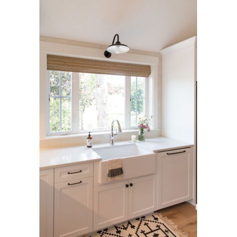 Marathon Gooseneck Lights, 12” Shades in 150-Black, G26 Gooseneck Arm | Photo Courtesy if Homeowner
