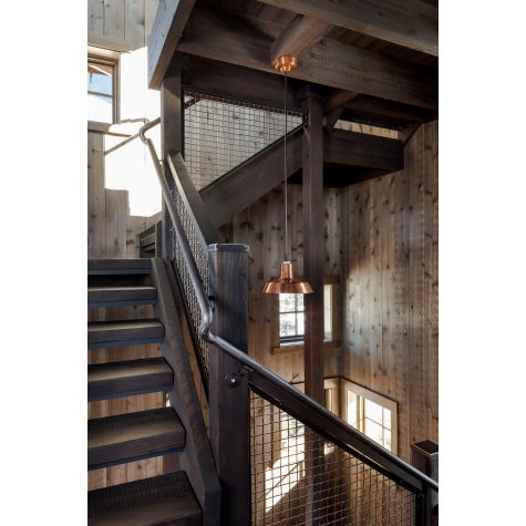 12" Original™ LED Pendant, 995-Raw Copper, SBK-Standard Black Cord | Photo Courtesy of Legum Design and Cheryl McIntosh Photography