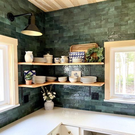 Canal Gooseneck Light, 100-Black Exterior with Custom Interior Finish, G1 Gooseneck Arm | Photo Courtesy of Ashley Brochu @themainesprucehouse