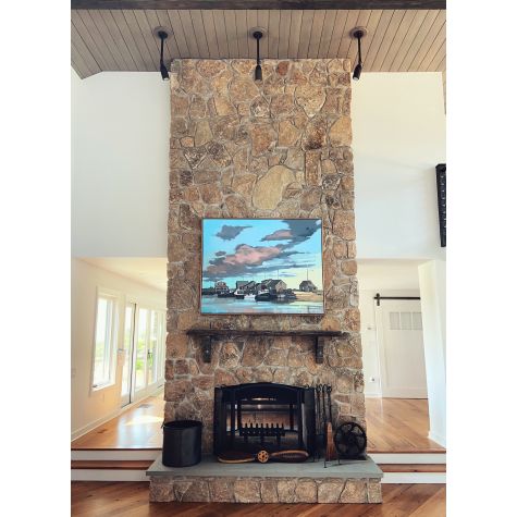 Bullet Stem Mount LED Sign Light, 600-Bronze, 12” Stem | Photo Courtesy of Annie Parr Island Interiors, LLC