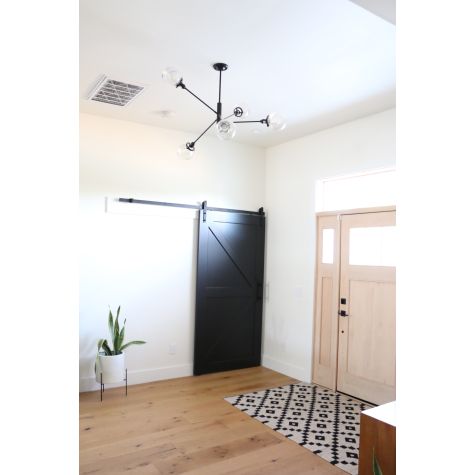 Bubble 5-Light Chandelier, 100-Black, Clear Glass, 12in Stem | Photo Courtesy of Jocelyn Martinez and E&A Construction